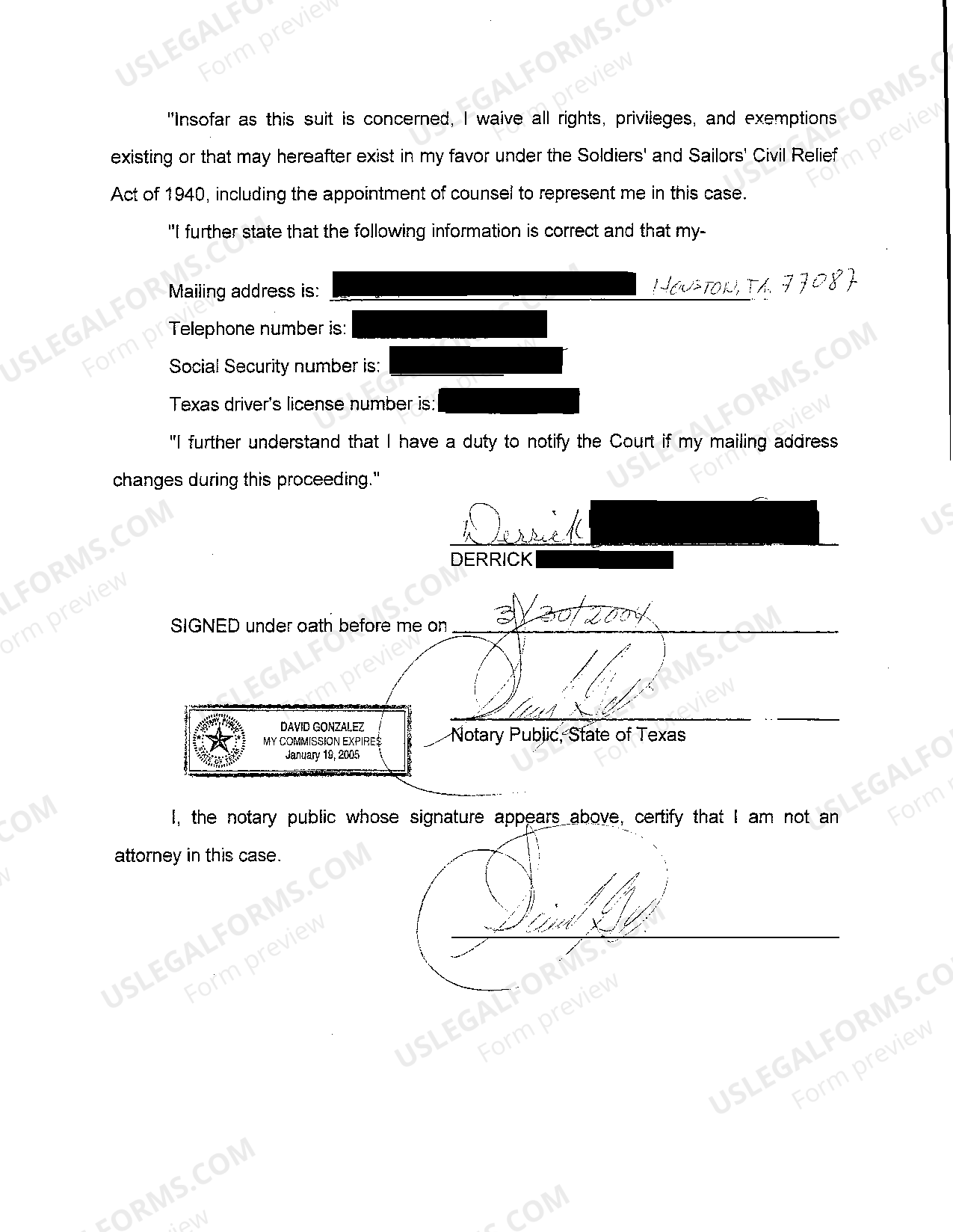 Austin Texas Waiver of Service US Legal Forms