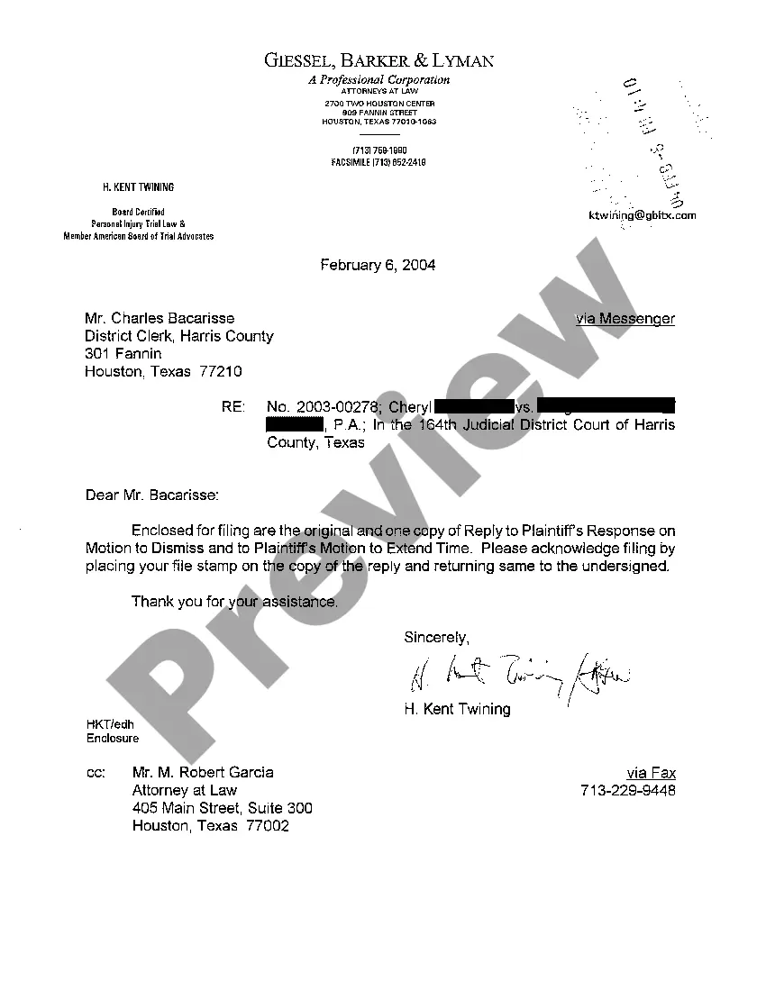 Preview A08 Reply to Plaintiff's Motion to Extend Time