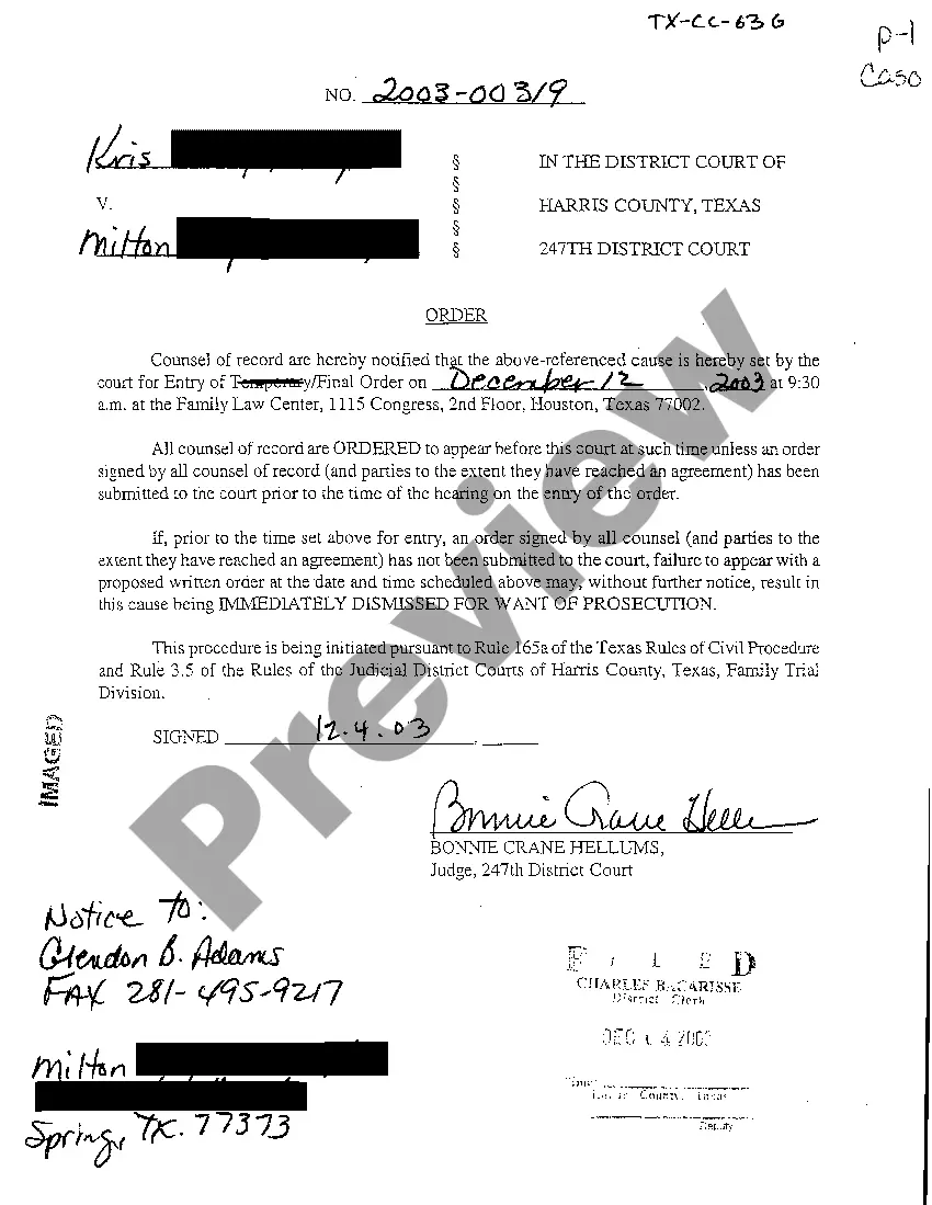 Preview A08 Order regarding Scheduling of Final Order