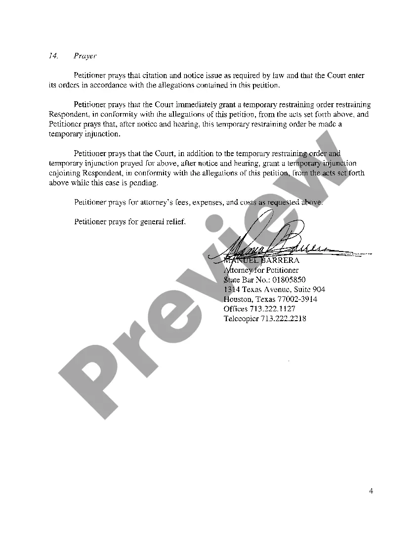 Preview A01 Petition in Suit Affecting the Parent Child Relationship