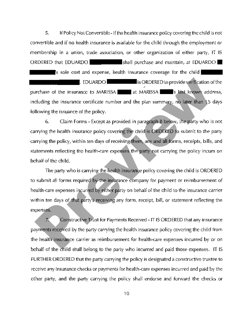 Preview A07 Order Affecting the Parent / Child Relations