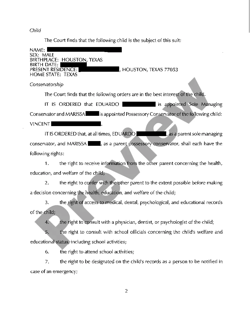 Preview A07 Order Affecting the Parent / Child Relations