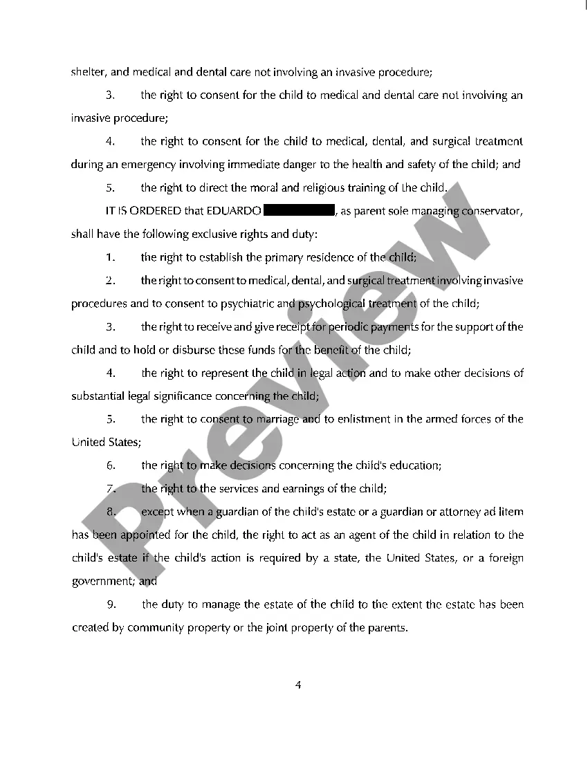 Preview A07 Order Affecting the Parent / Child Relations