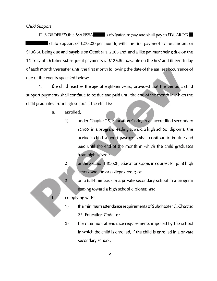 Preview A07 Order Affecting the Parent / Child Relations