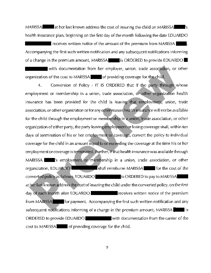 Preview A07 Order Affecting the Parent / Child Relations