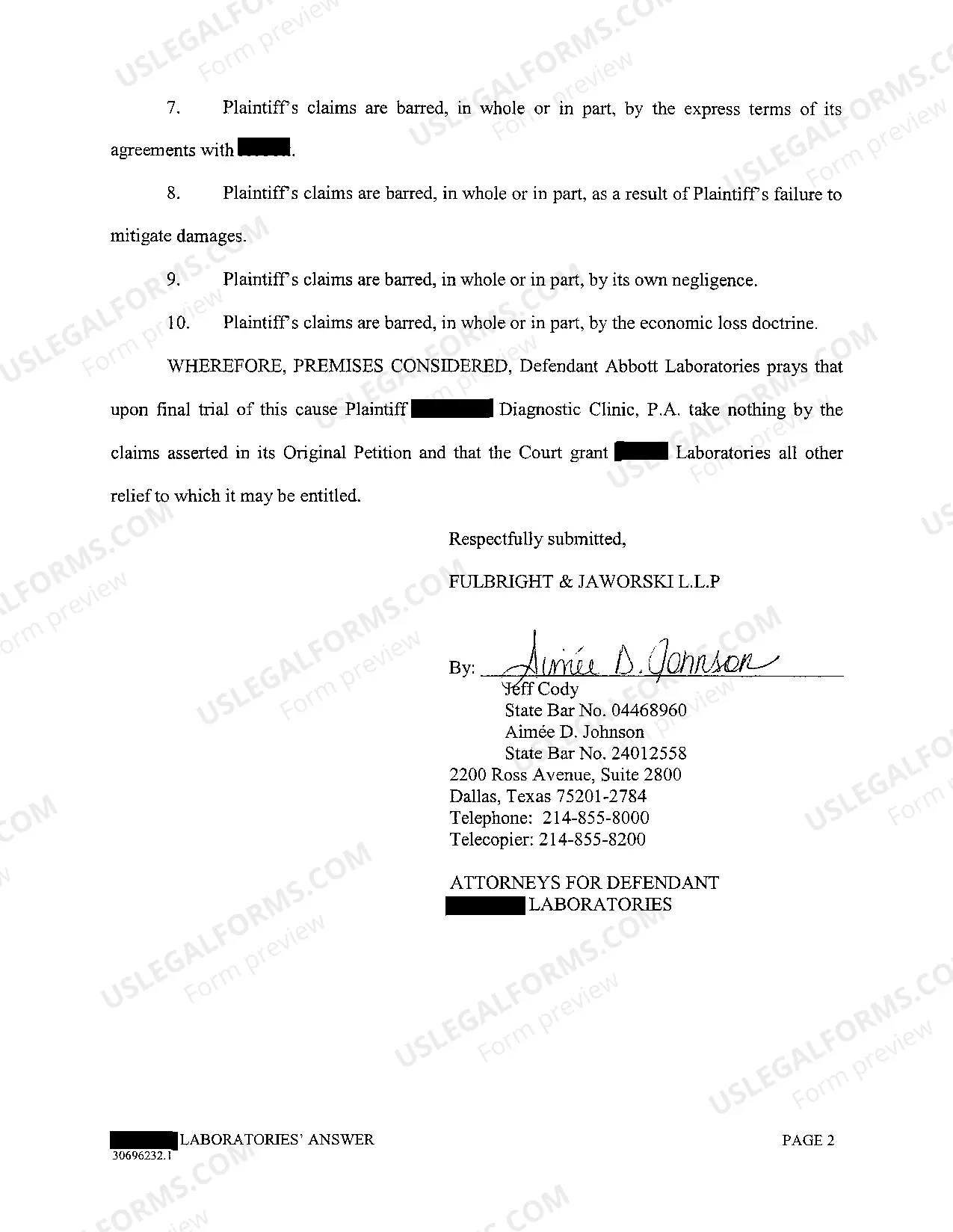 Preview A02 Answer to Original Petition