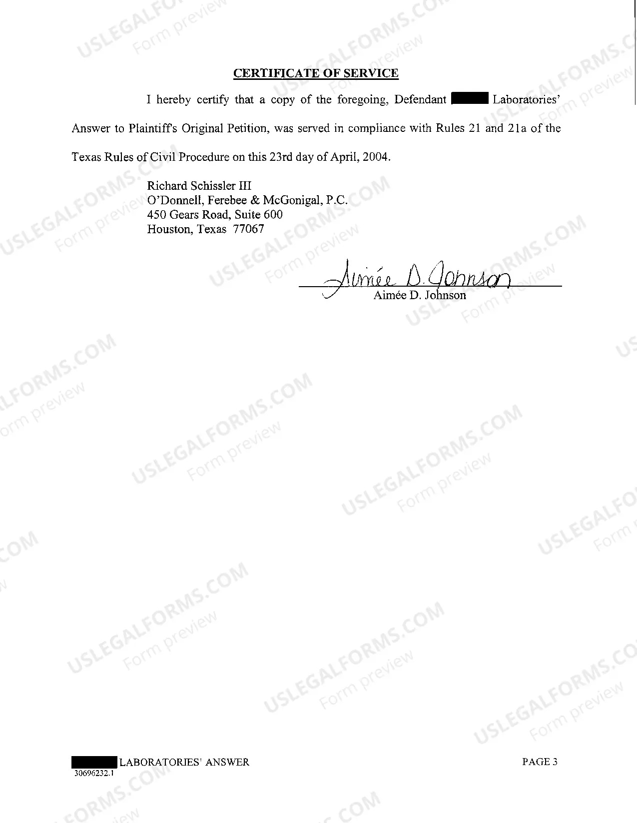 Preview A02 Answer to Original Petition