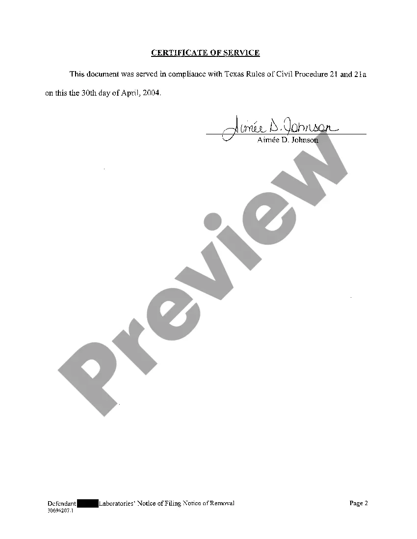 Preview A04 Notice of Filing Notice of Removal