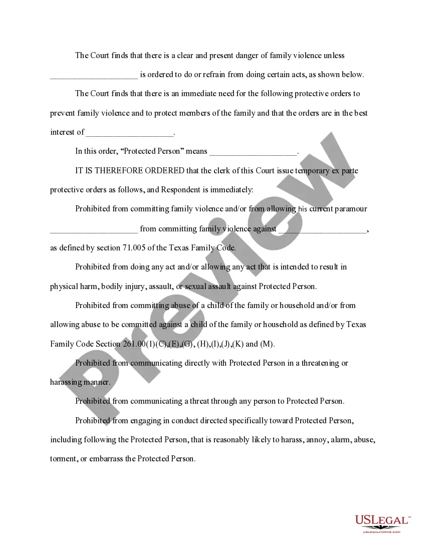 Preview Notice of Hearing for Temporary Orders