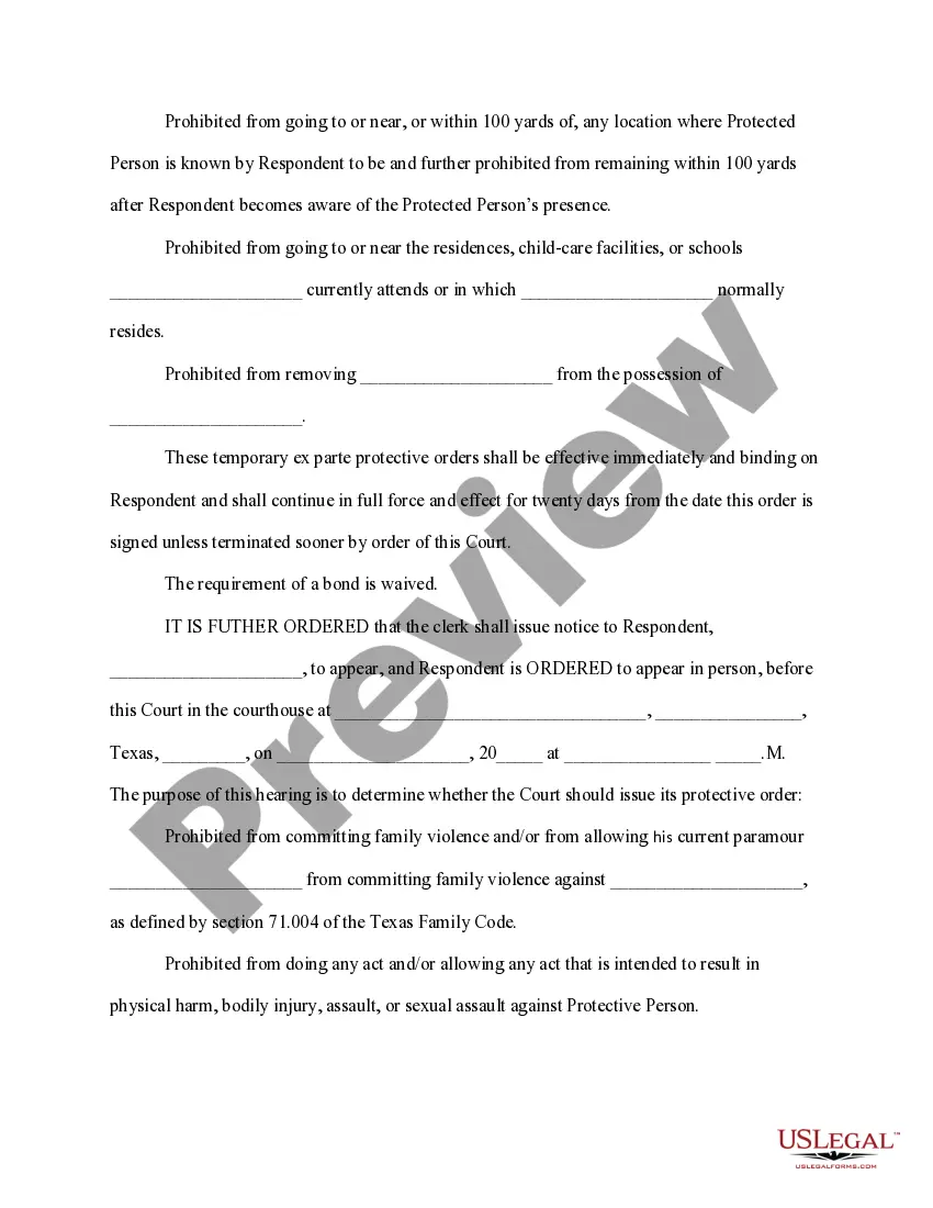 Preview Notice of Hearing for Temporary Orders