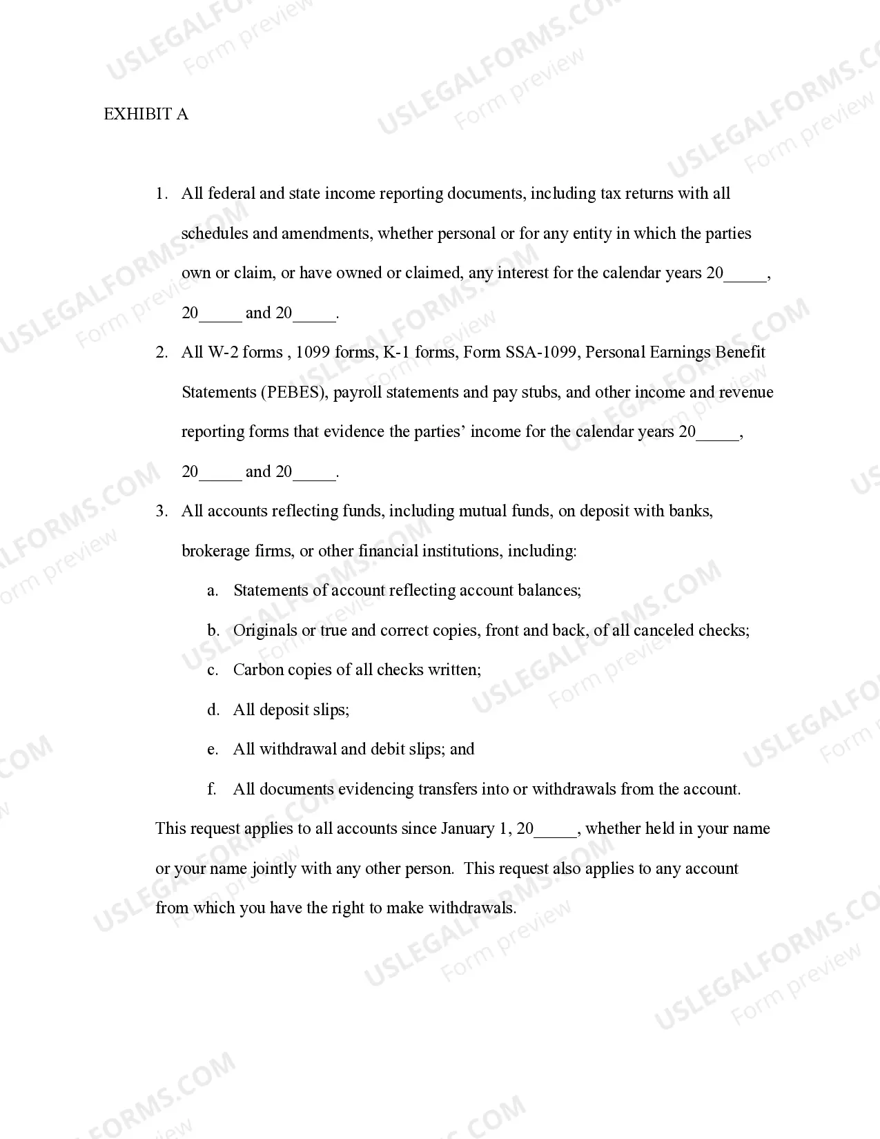 Preview Request for Production