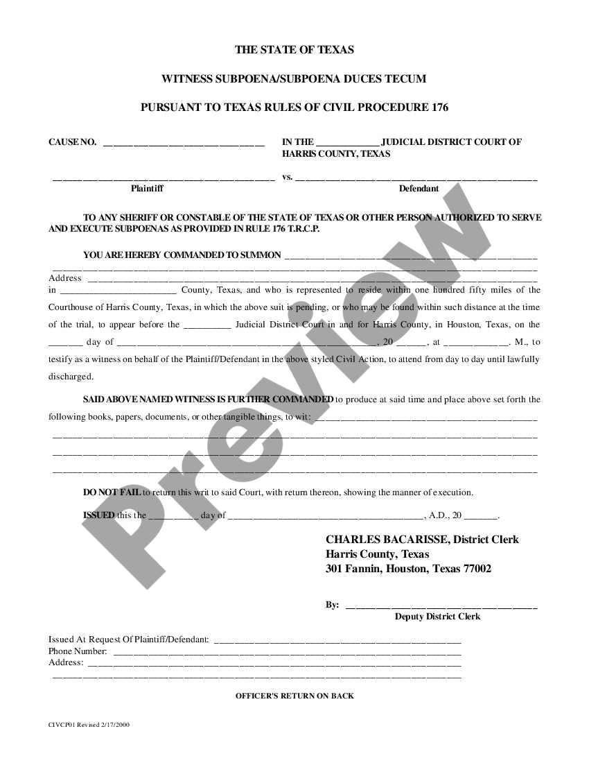 Texas Witness Subpoena Subpoena Duces Tecum Subpoena Duces Tecum texas-witness-subpoena-subpoena-duces-tecum-subpoena-duces-tecum