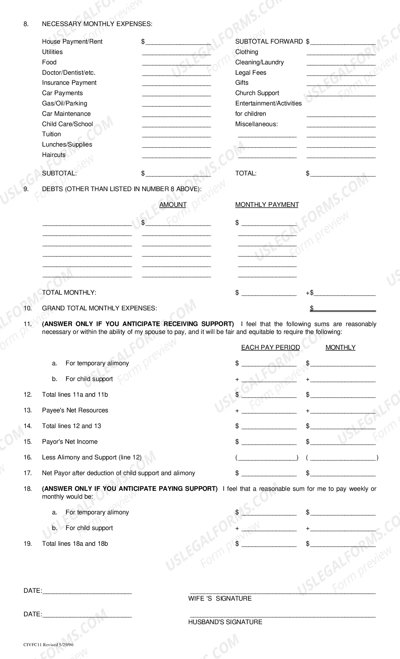 Preview Financial Information Statement