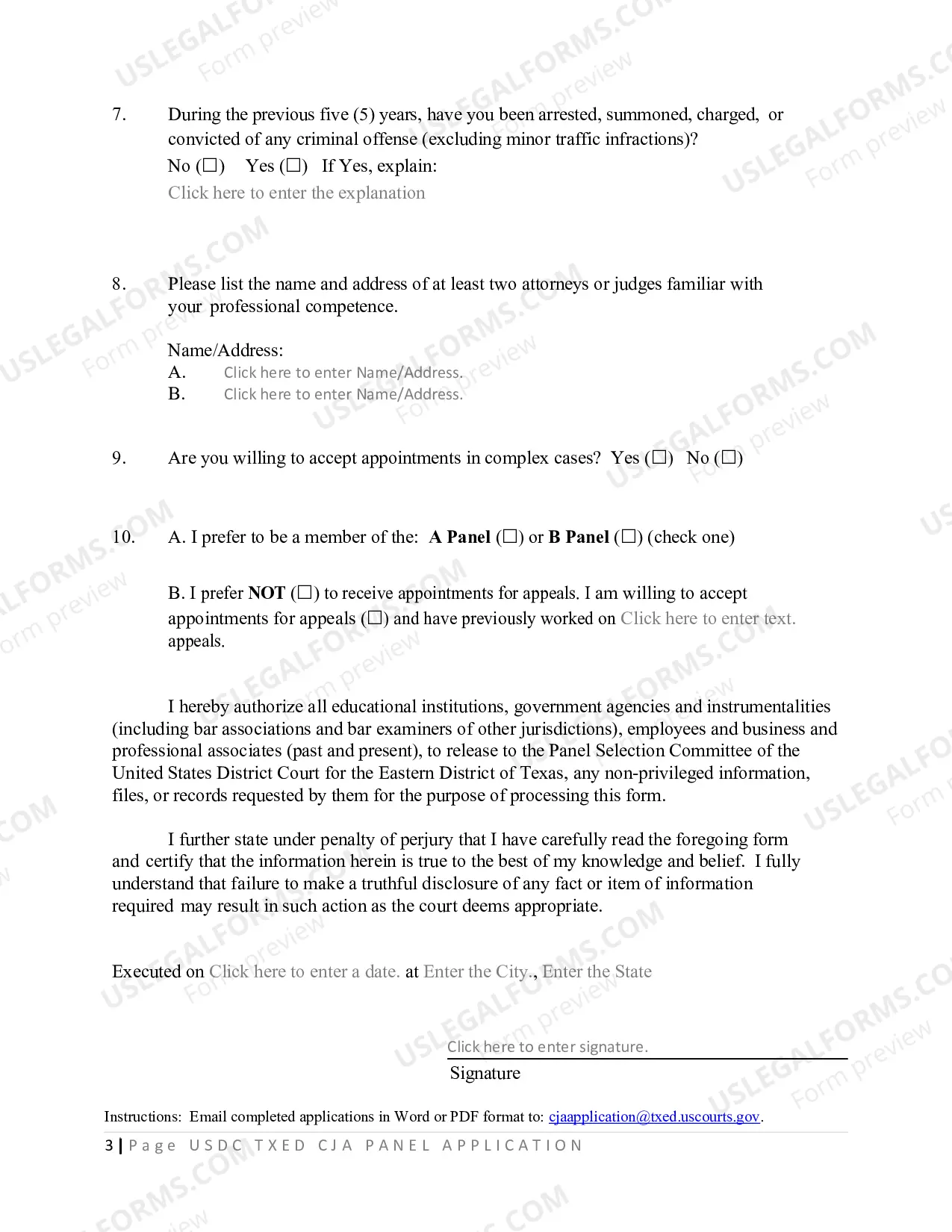 Preview CJA Panel Application