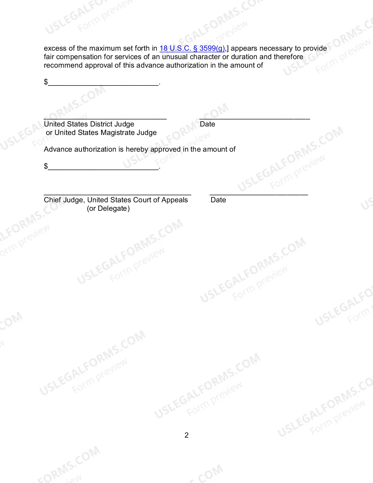 Preview Sample Request for Advance Authorization for Investigative, Expert or Other Services