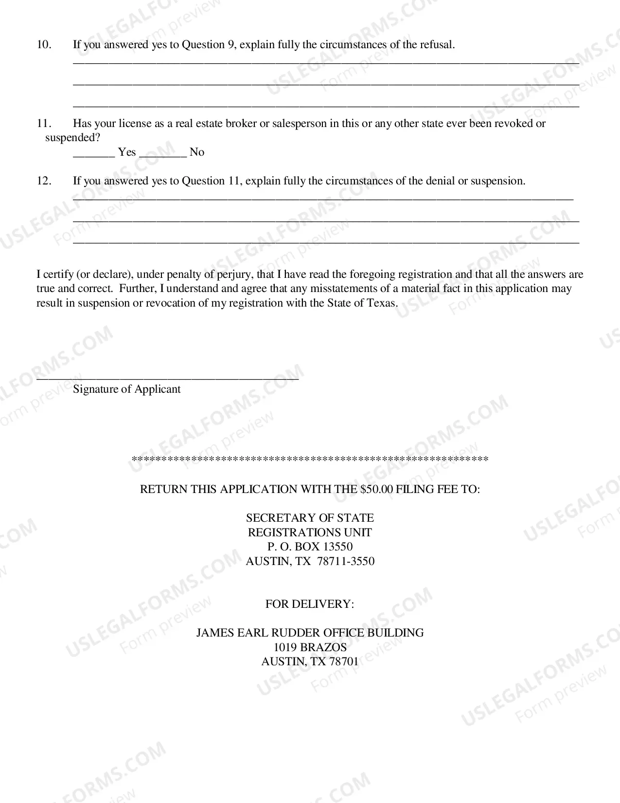 Preview Membership Camping Resort Sales Or Broker Registration Application