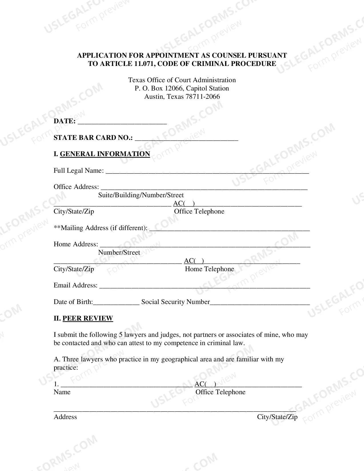 Preview Application For Appointment As Counsel