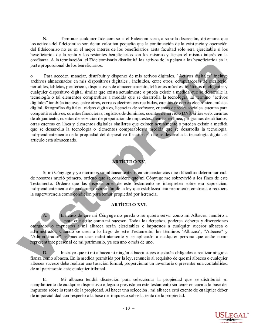 Preview Testamento complejo con refugio de crédito Fideicomiso matrimonial para grandes patrimonios