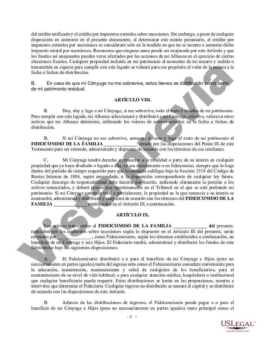 Preview Testamento complejo con refugio de crédito Fideicomiso matrimonial para grandes patrimonios
