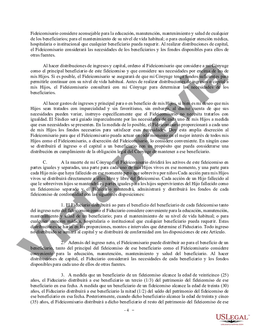 Preview Testamento complejo con refugio de crédito Fideicomiso matrimonial para grandes patrimonios