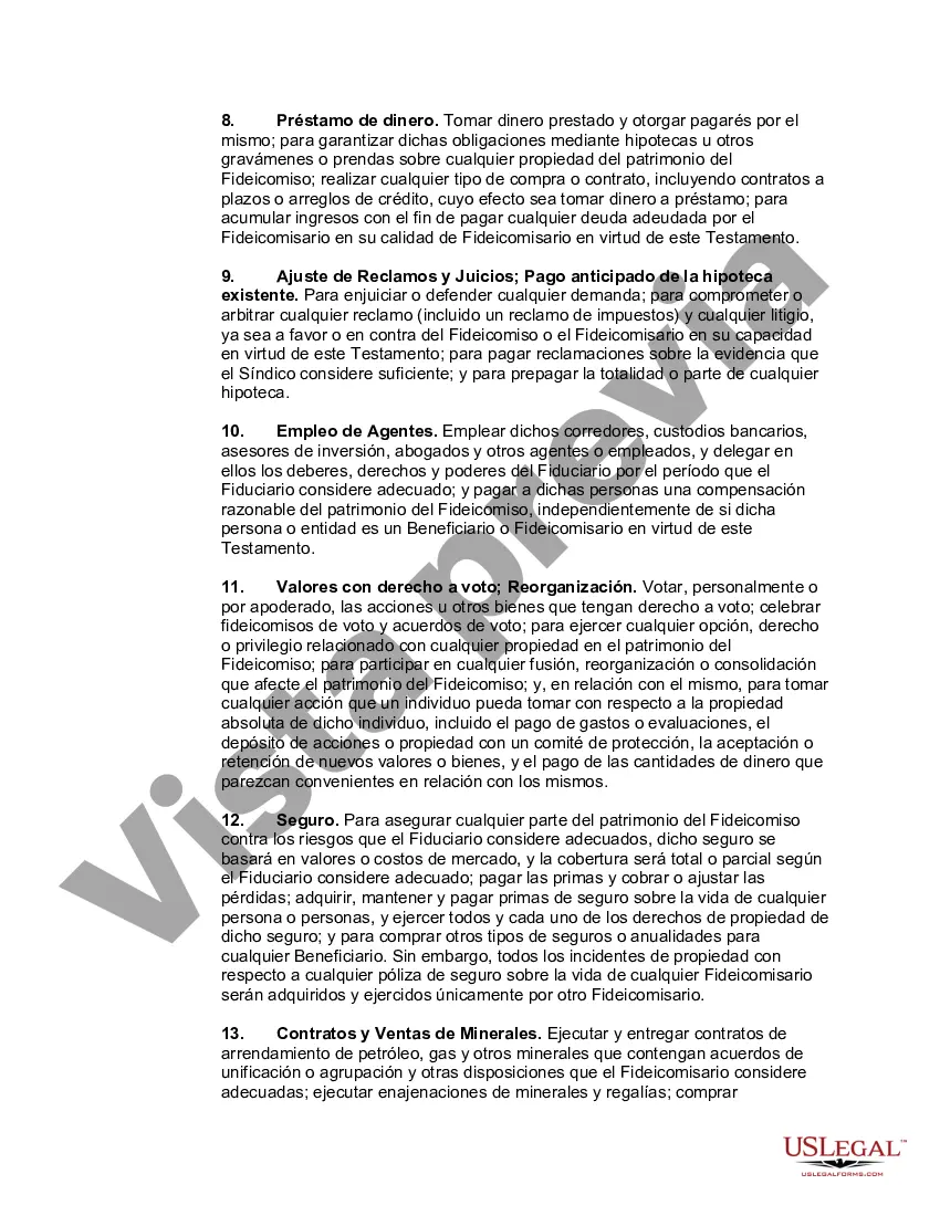Preview Testamento de una persona casada para el estado de Texas con hijos con un fideicomiso de refugio de crédito para el cónyuge y un fideicomiso para los hijos - Fideicomiso marital