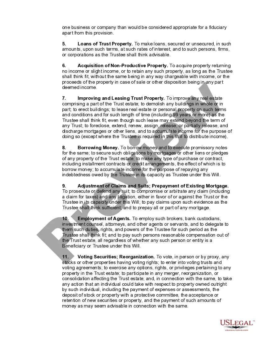 Preview Married Person's Will for the State of Texas with Children With a Credit Shelter Trust for Spouse and a Trust for Children - Marital Trust