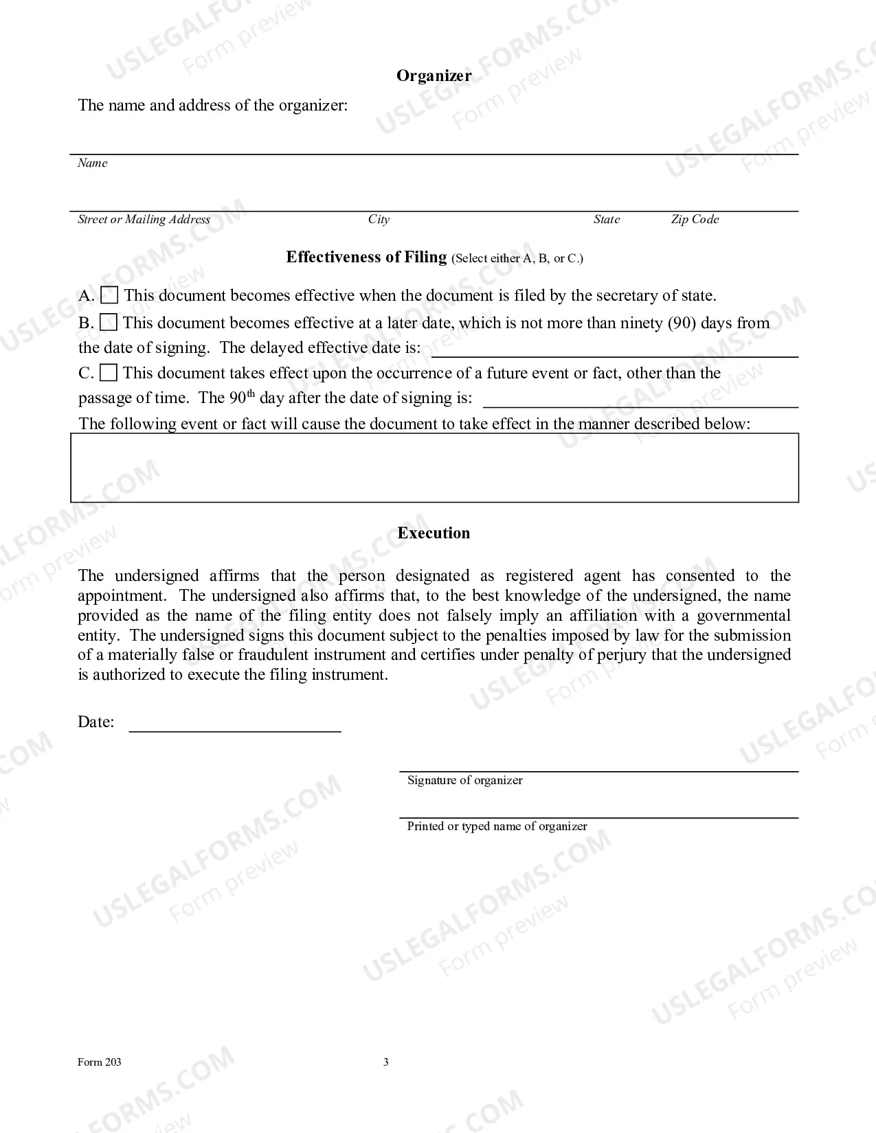 Preview Certificate of Formation-Professional Corporation