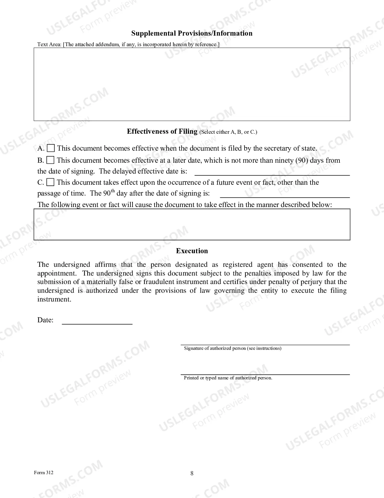 Preview Application For Registration of A Foreign Business Trust
