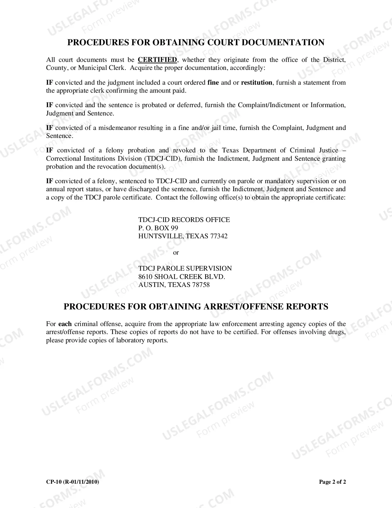 Preview Application for Conditional Pardon