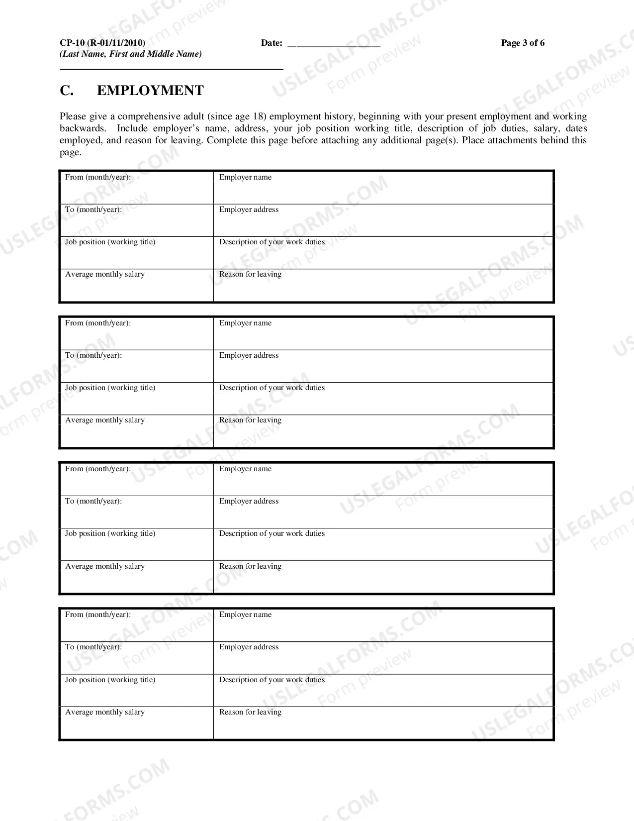 Preview Application for Conditional Pardon