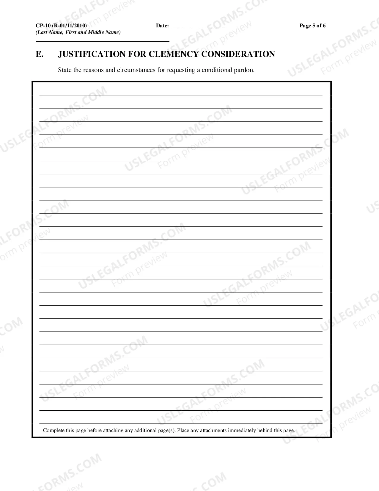 Preview Application for Conditional Pardon