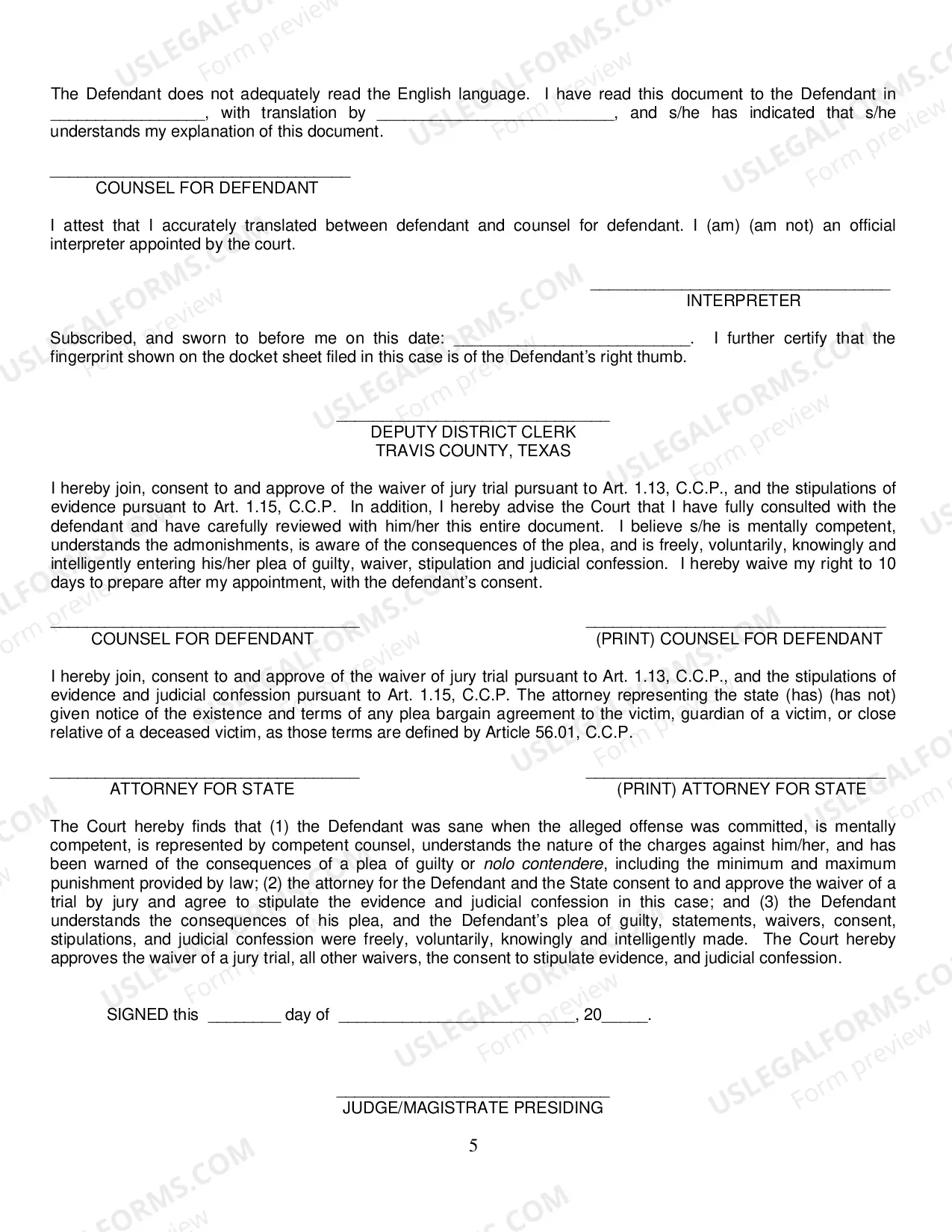 Preview Plea of Guilty