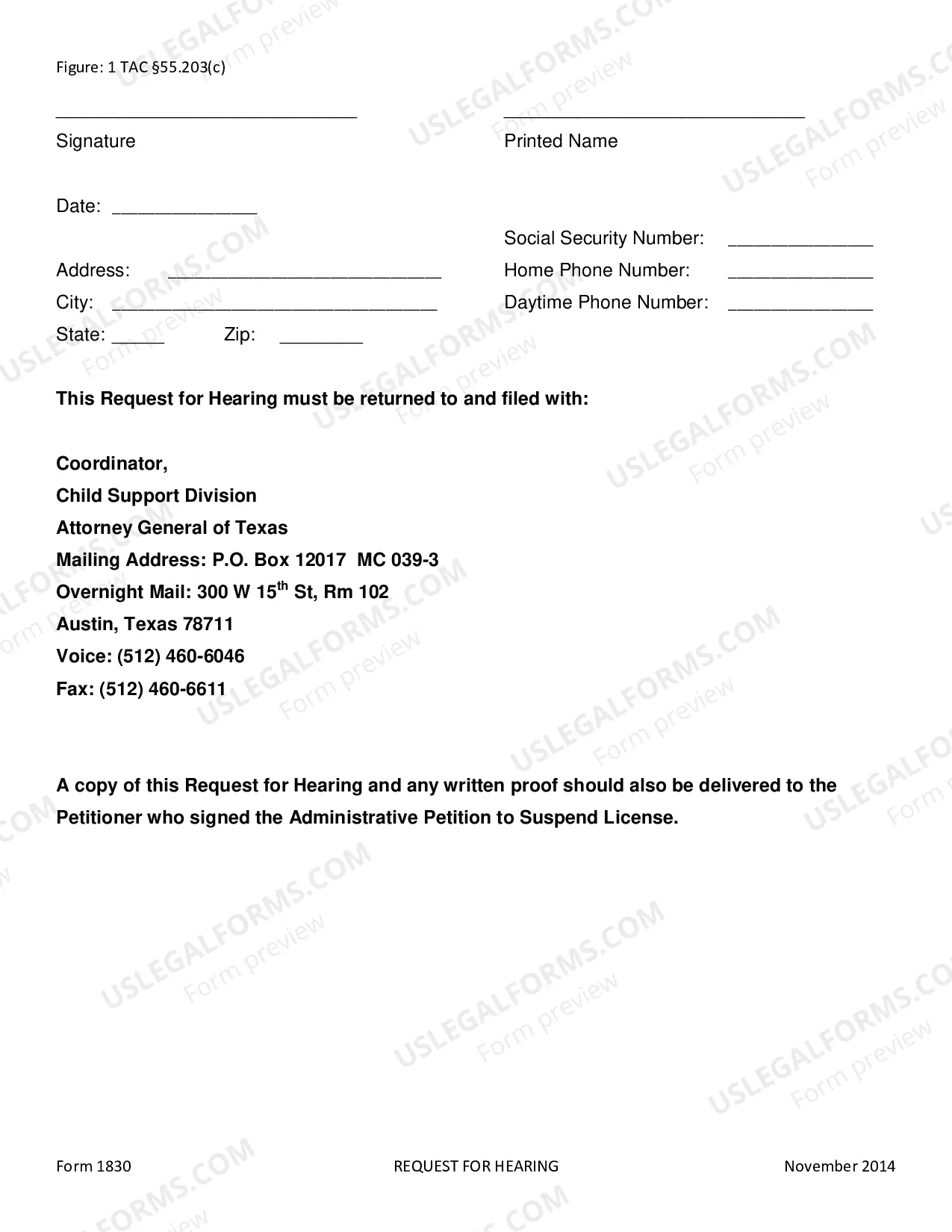 Preview Request for Hearing