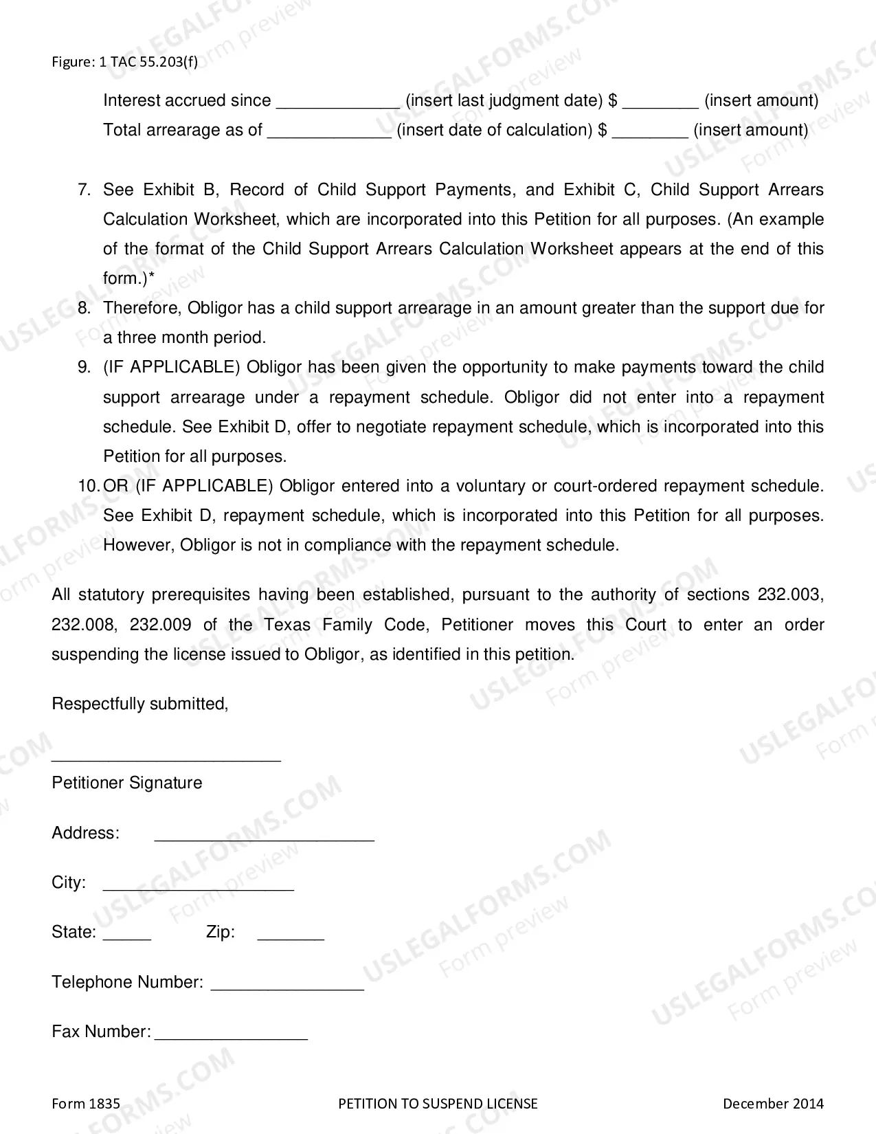 Preview Petition to Suspend License