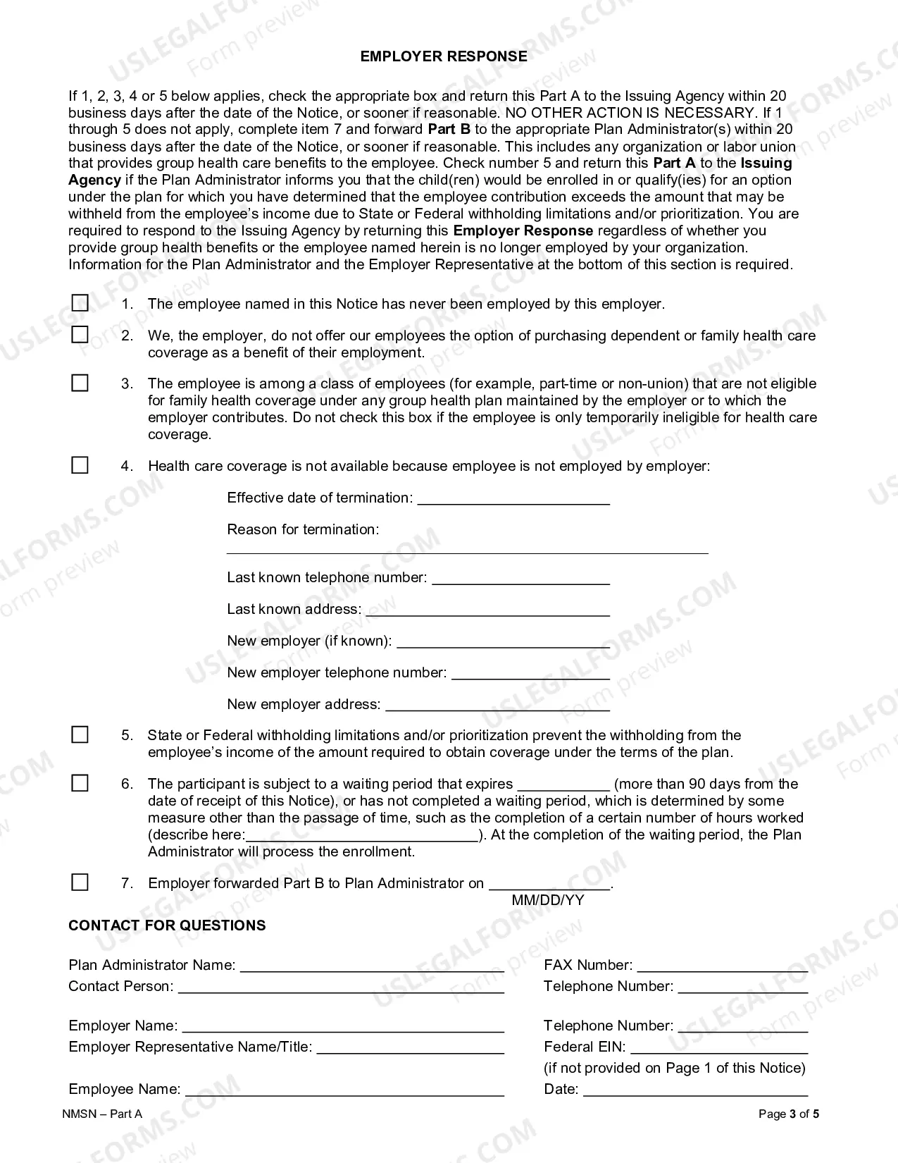 Preview National Medical Support Notice Note