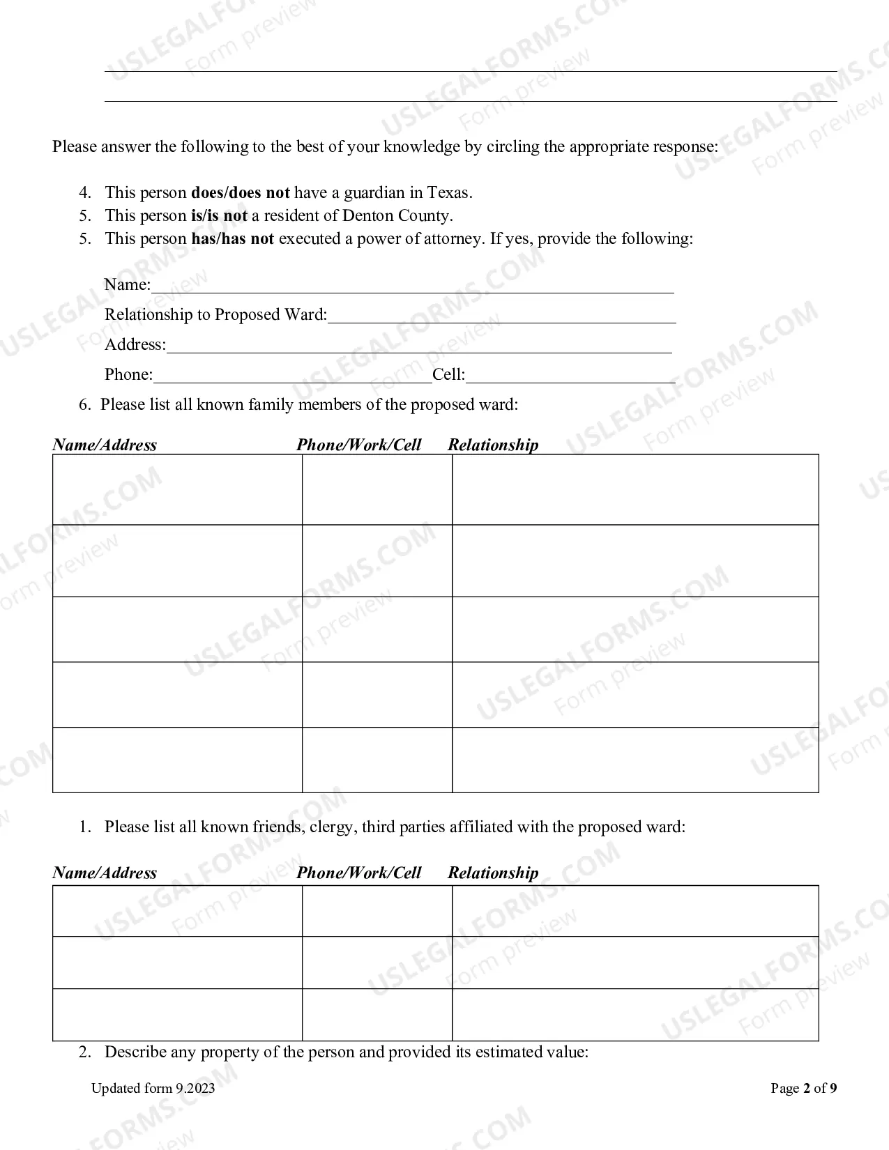 Preview Information Letter (Estates Code 1102.003) (Word)