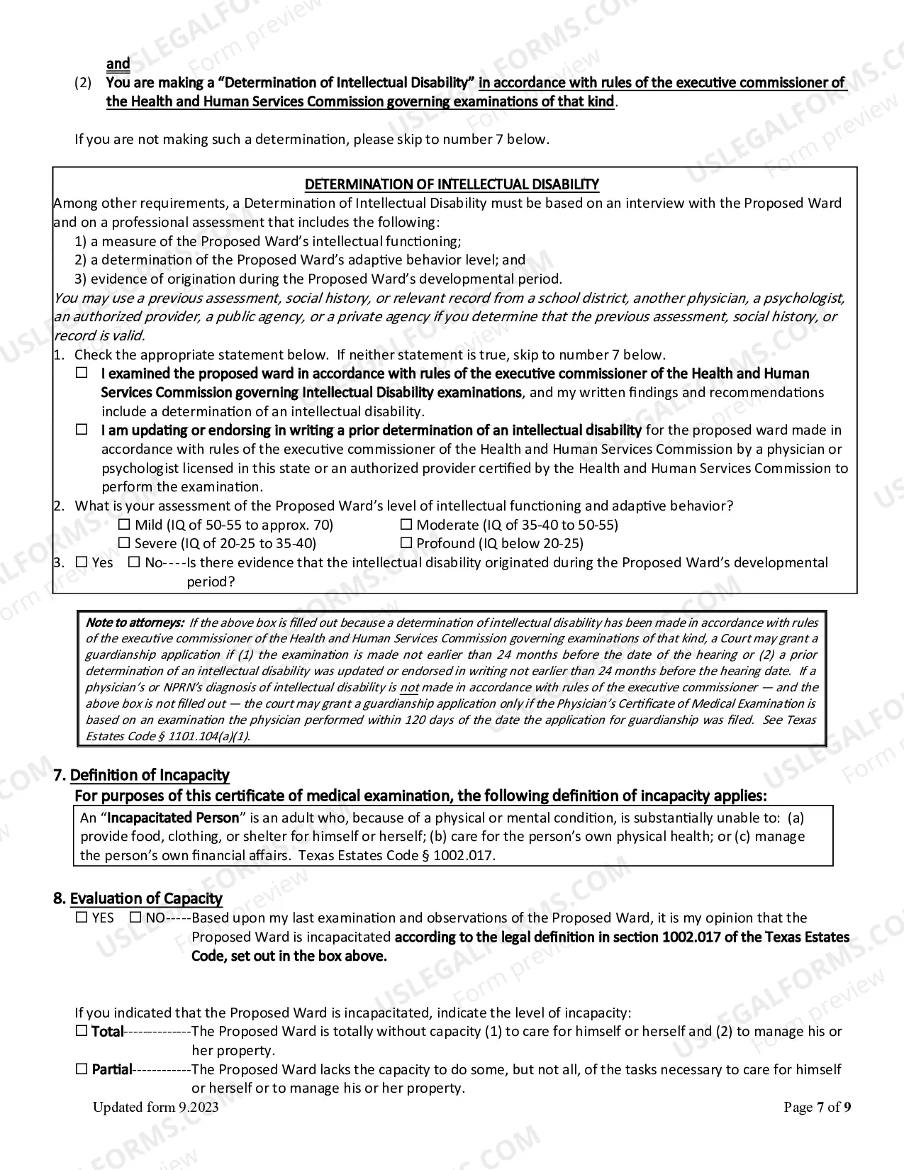 Preview Information Letter (Estates Code 1102.003) (Word)