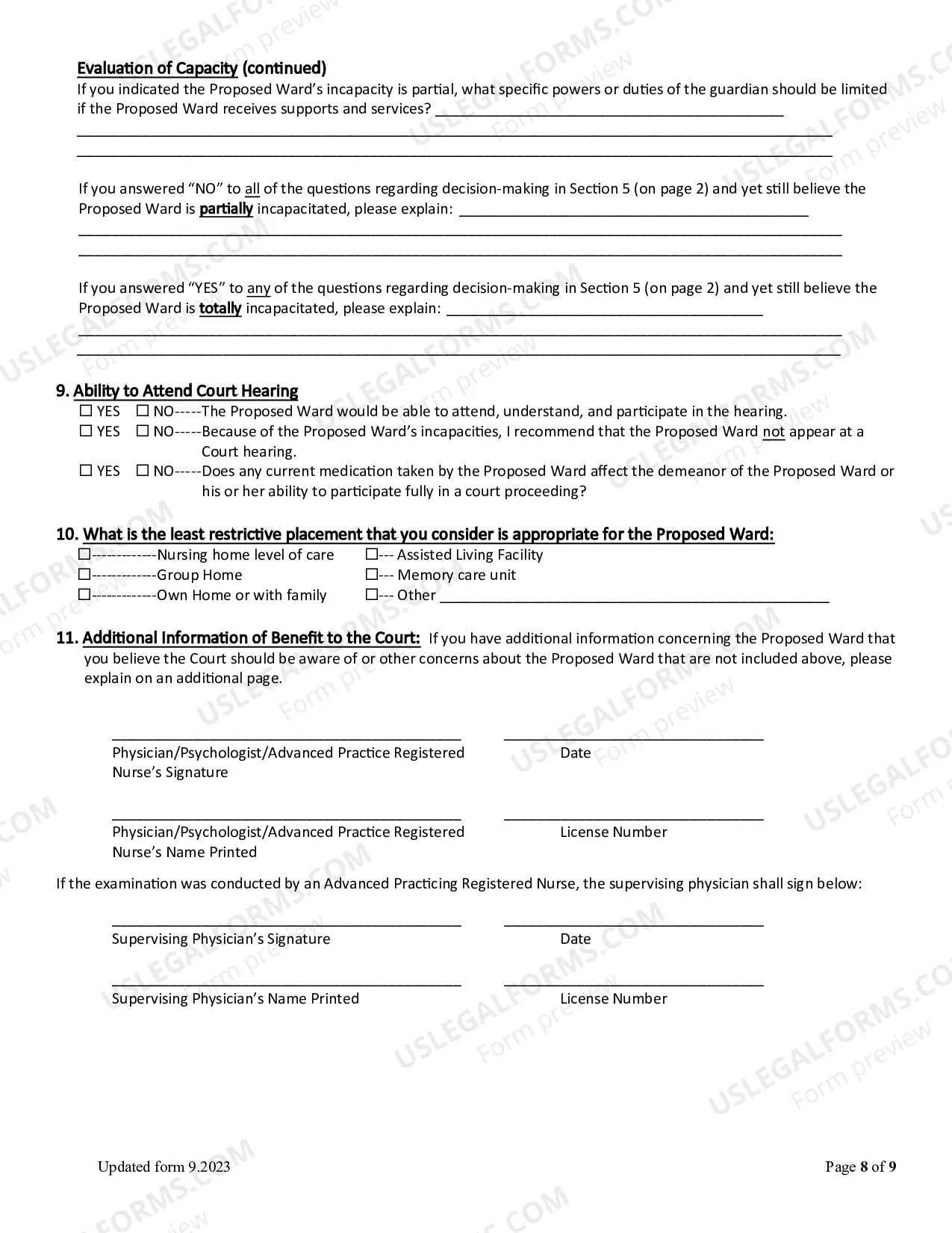 Preview Information Letter (Estates Code 1102.003) (Word)
