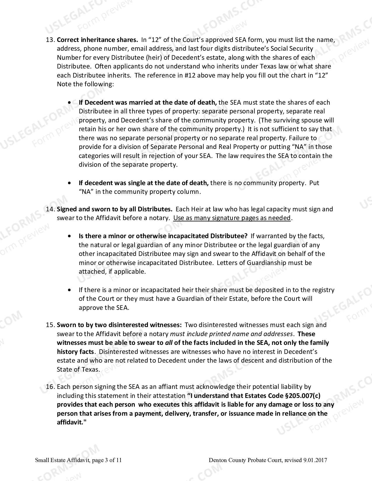 Preview Complete Small Estate Affidavit