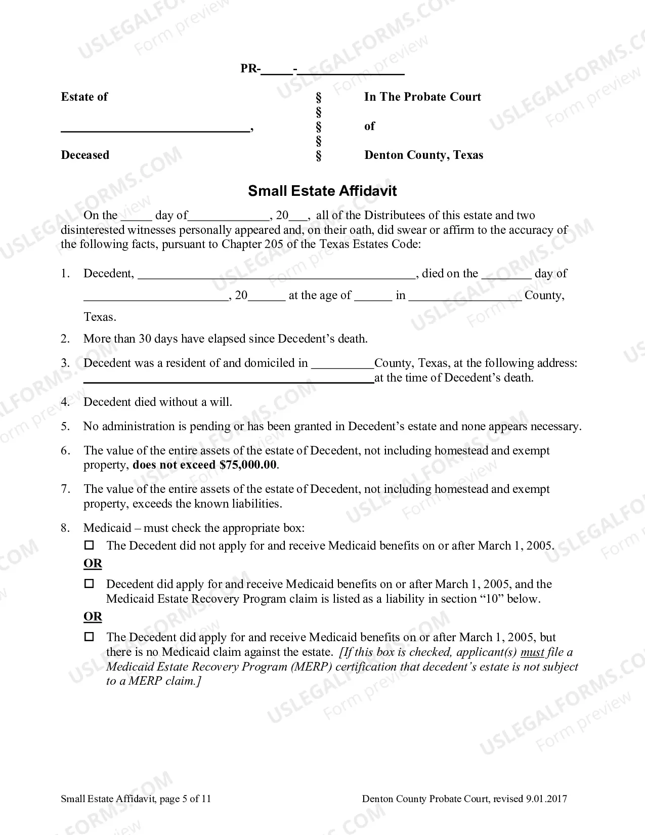 Preview Complete Small Estate Affidavit