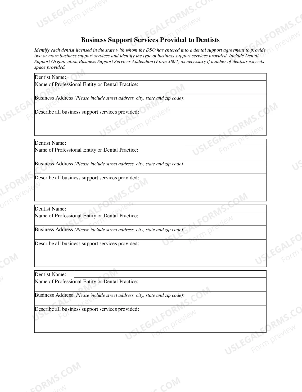Preview Dental Support Organization Contact Sheet