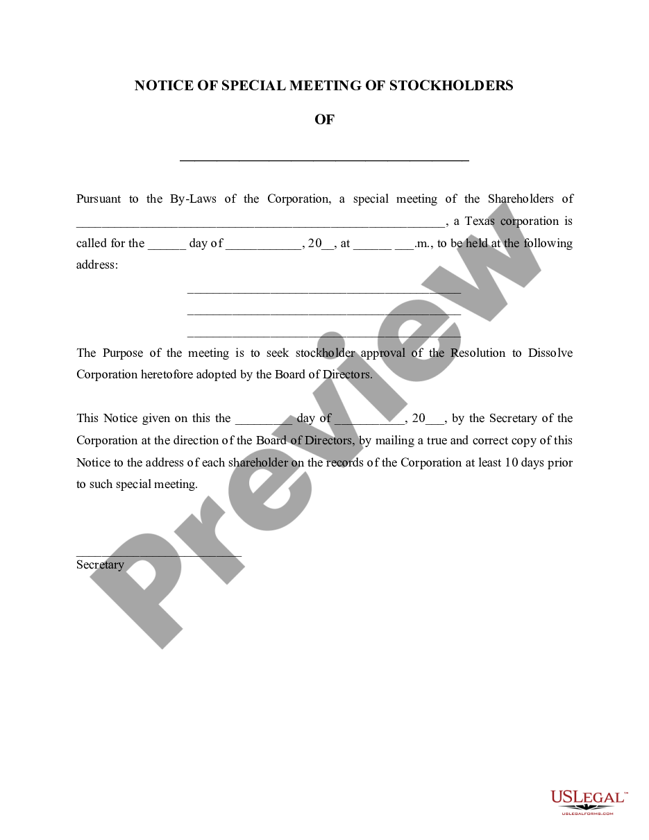 page 5 Texas Dissolution Package to Dissolve Corporation preview