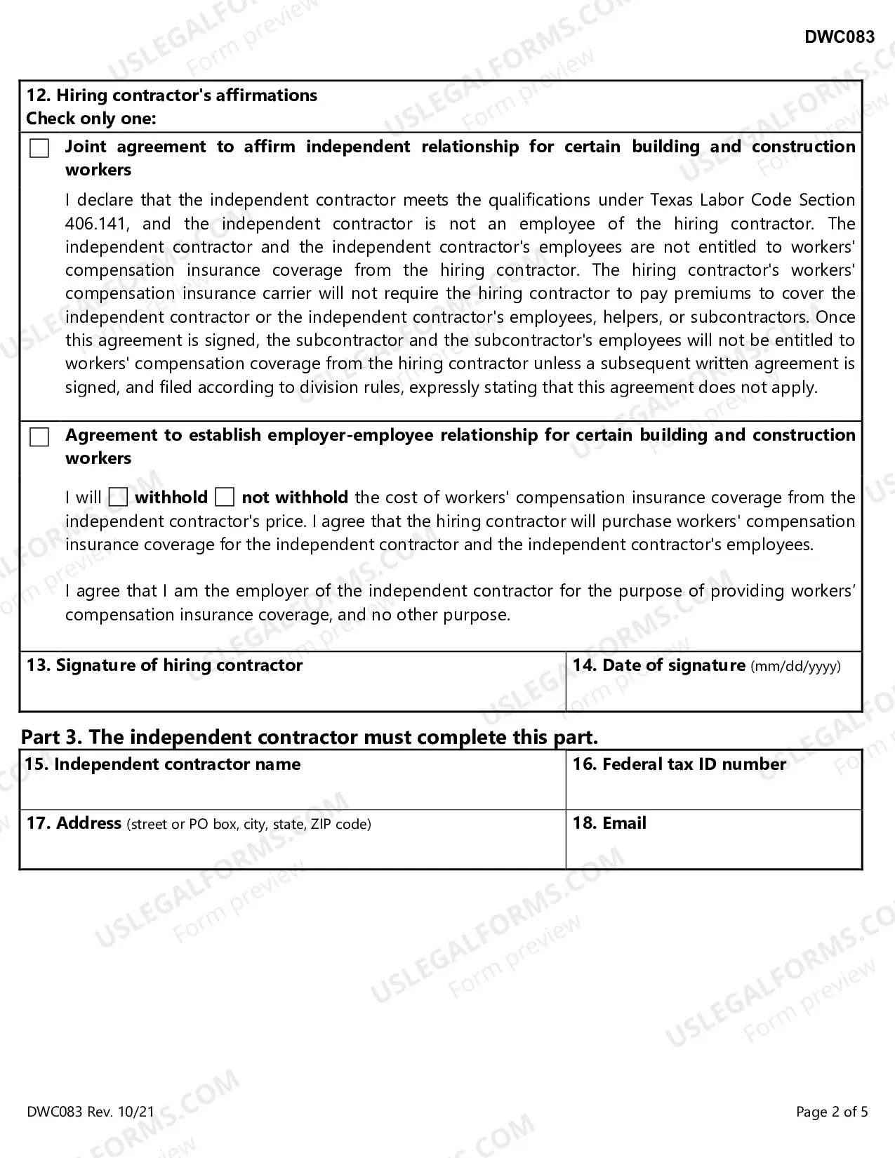 Preview Agreement For Certain Building And Construction Workers