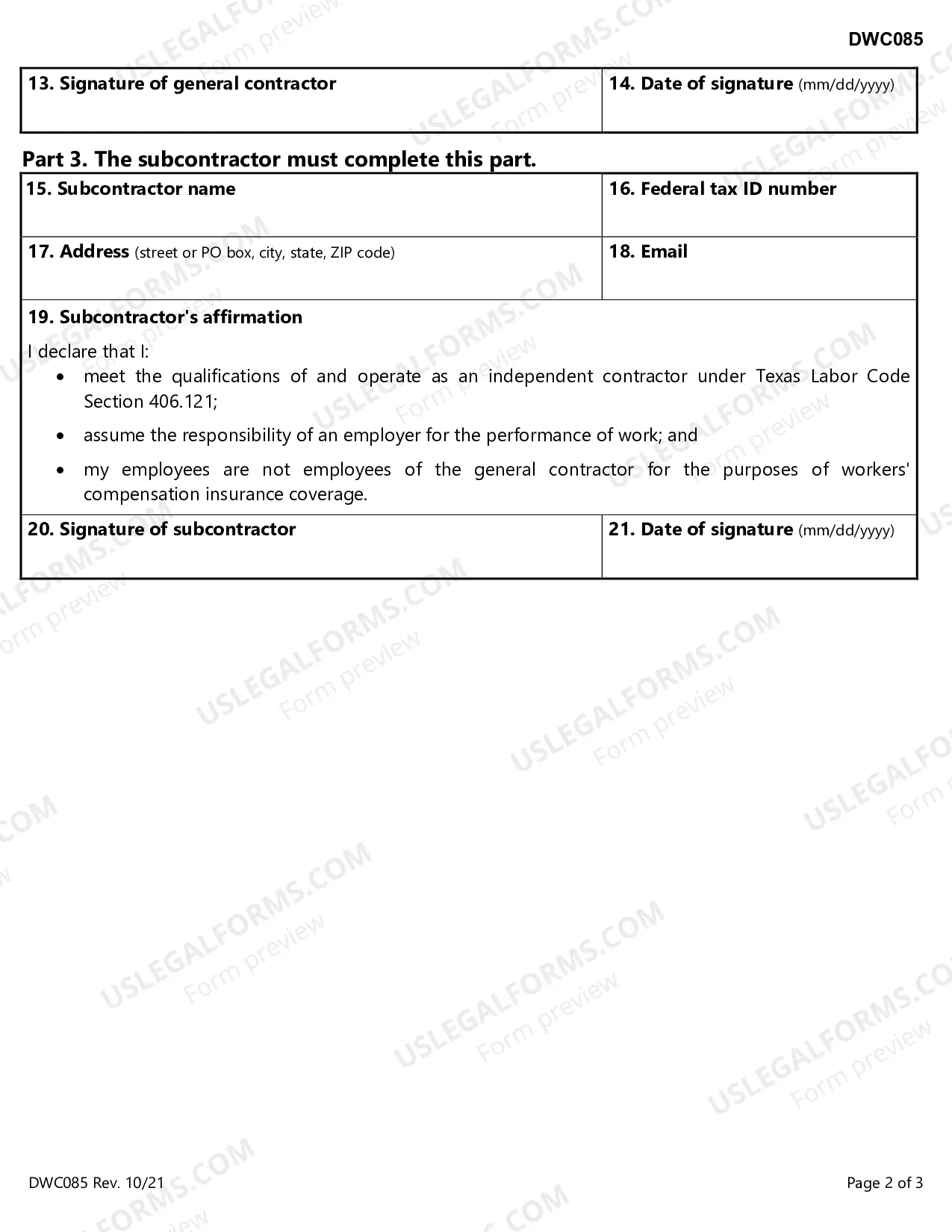 Preview Agreement Between General Contractor And Subcontractor To Establish Independant Relationship