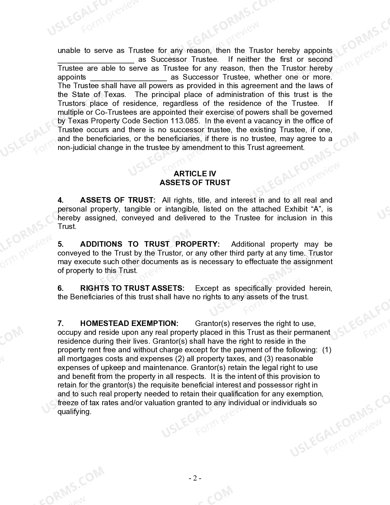 Preview Living Trust for Husband and Wife with No Children