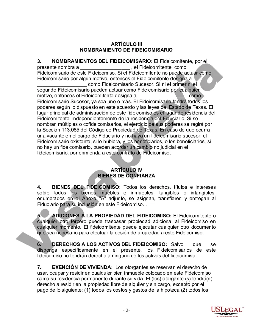 Preview Fideicomiso en vida para esposo y esposa con un hijo