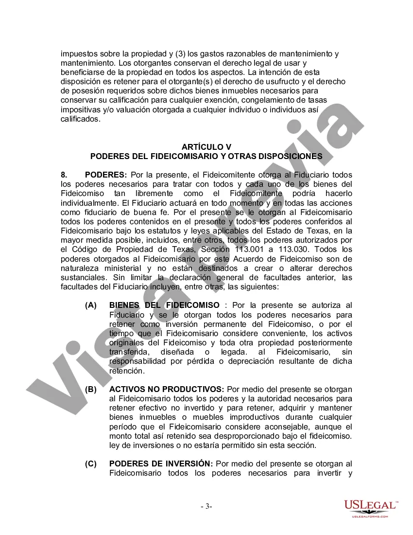 Preview Fideicomiso en vida para esposo y esposa con un hijo