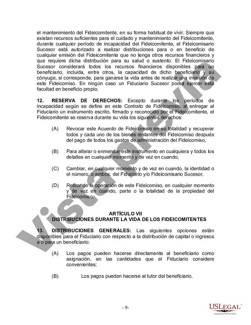 Preview Fideicomiso en vida para esposo y esposa con un hijo