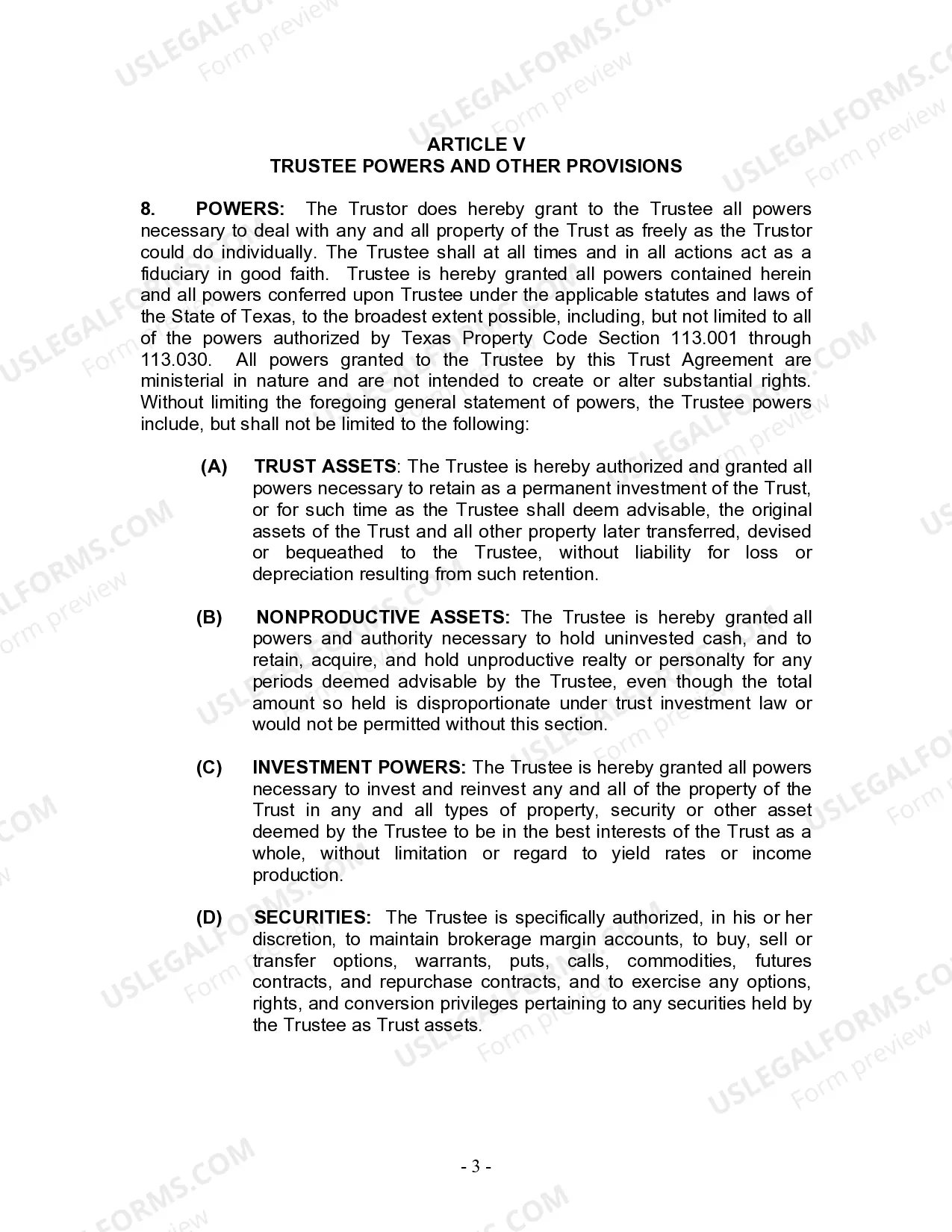 Preview Living Trust for Husband and Wife with One Child