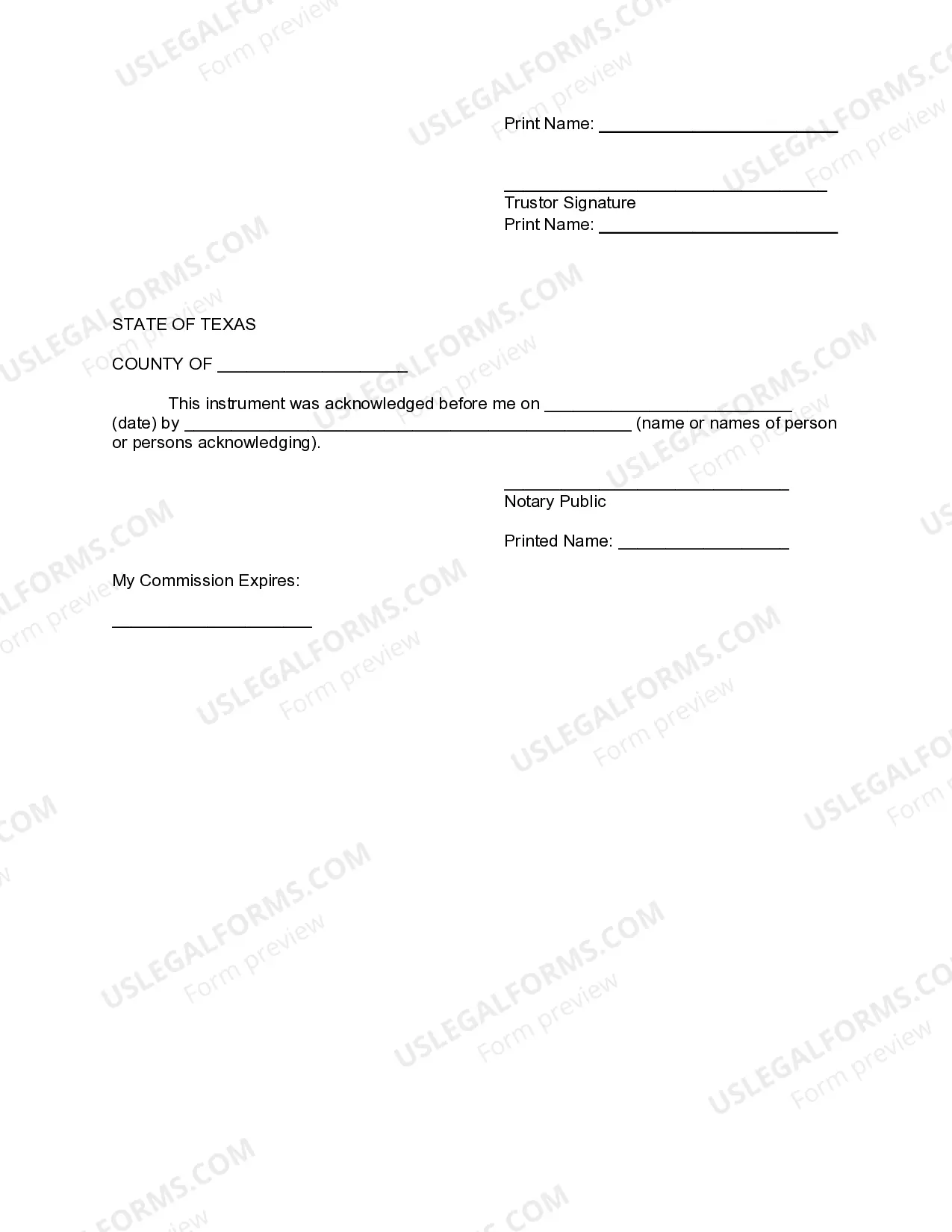 Preview Financial Account Transfer to Living Trust